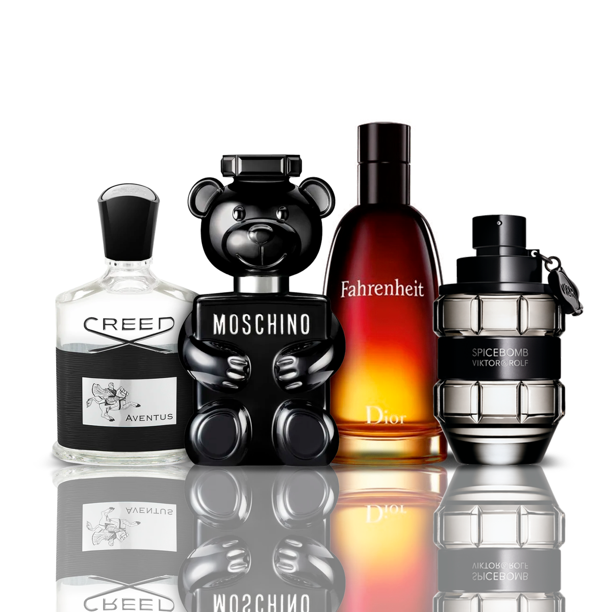 Set di 4 profumi | Creed Aventus + Fahrenheit + SpiceBomb + Toy Boy Moschino 100 ml
